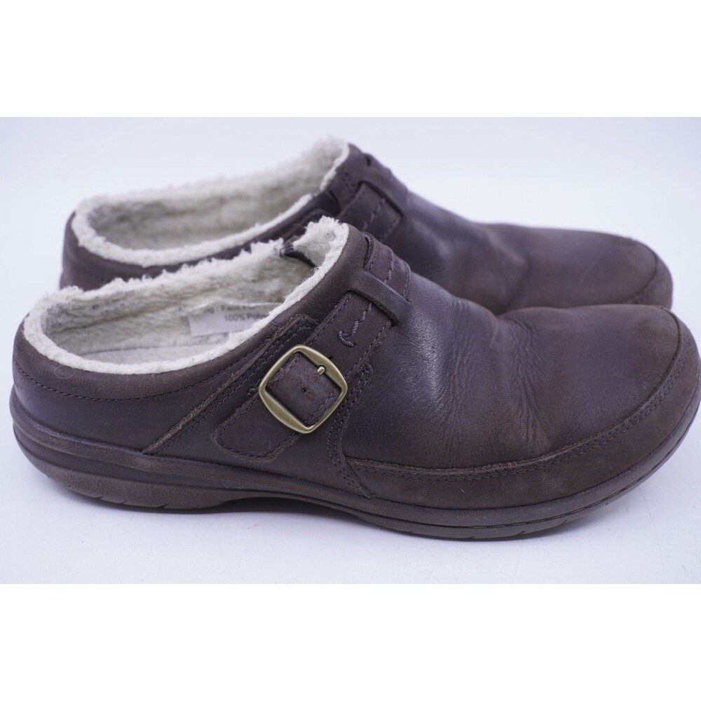 Merrell Encore Kassie Women's Size 6.5 Buckle Brown Leather Clogs J32974 Lined